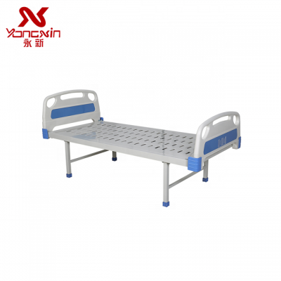 Flat patient manual bed medical bed clinical room equipments with wheels